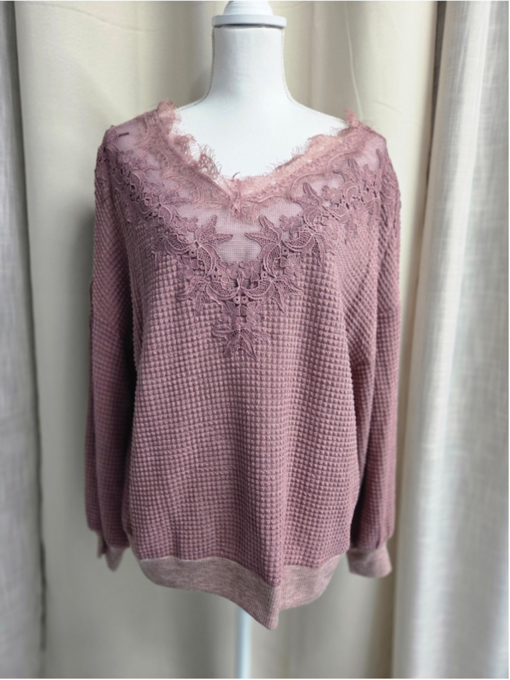 NWT Listicle Dusty Rose Sweater Size S Boho-Romantic Cozy-chic Cottagecore